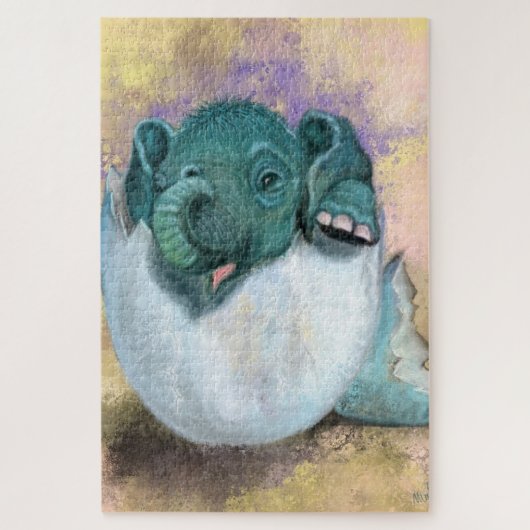 Elephant Hatching from Egg Jigzaag Puzzle Legpuzzel (Verticaal)