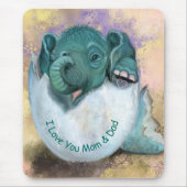 Elephant Hatching Muismat - Ik hou van je MOM en D (Voorkant)