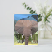 Elephant Head African Theme Low Poly Briefkaart (Staand voorkant)