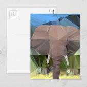 Elephant Head African Theme Low Poly Briefkaart (Voorkant / Achterkant)