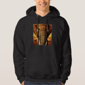 Elephant head animal motief print artwork safari g hoodie (Voorkant)