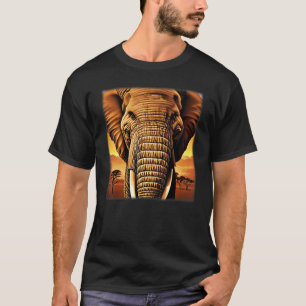 Elephant head animal motief print artwork safari g t-shirt