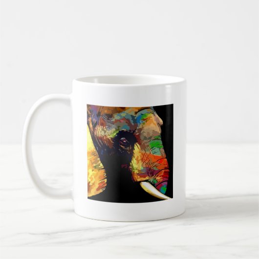 Elephant Head Bold Colorful Custom Koffiemok (Links)