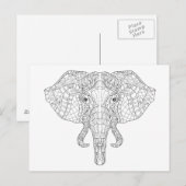 Elephant Head Doodle 2 Briefkaart (Voorkant / Achterkant)