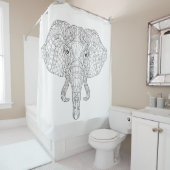 Elephant Head Doodle 2 Douchegordijn (In situ)