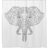 Elephant Head Doodle 2 Douchegordijn (Voorkant)