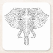 Elephant Head Doodle 2 Kartonnen Onderzetters (Voorkant)