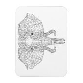 Elephant Head Doodle 2 Magneet (Verticaal)