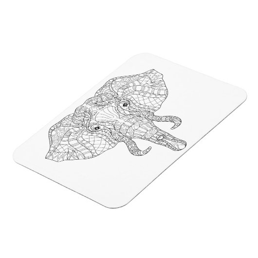 Elephant Head Doodle 2 Magneet (Linkerzijde)