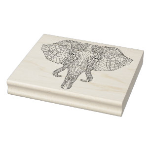 Elephant Head Doodle 2 Rubberstempel
