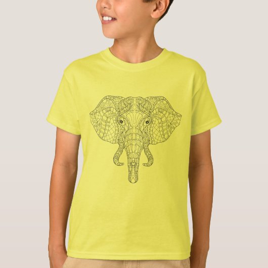 Elephant Head Doodle 2 T-shirt (Voorkant)