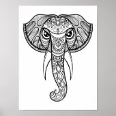 Elephant Head Doodle 3 Poster (Voorkant)