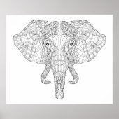Elephant Head Doodle 4 Poster (Voorkant)
