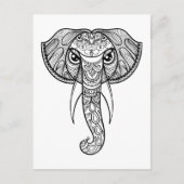Elephant Head Doodle Briefkaart (Voorkant)