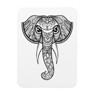 Elephant Head Doodle Magneet