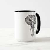 Elephant Head Doodle Mok (Voorkant rechts)