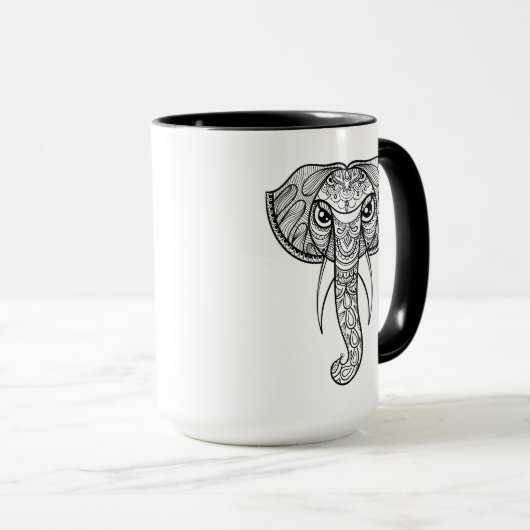 Elephant Head Doodle Mok (Voorkant rechts)