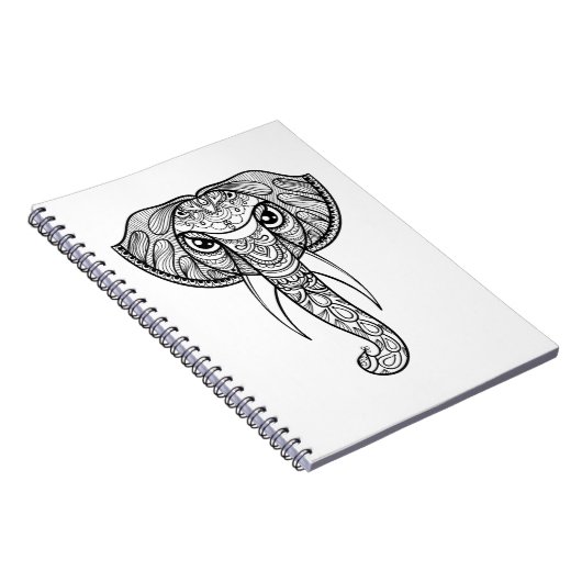 Elephant Head Doodle Notitieboek (Rechterzijde)