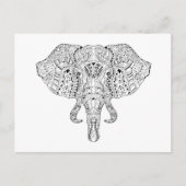 Elephant Head Doodle Sketch Briefkaart (Voorkant)