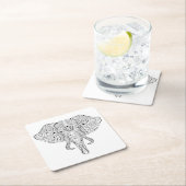 Elephant Head Doodle Sketch Kartonnen Onderzetters (Insitu)