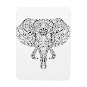 Elephant Head Doodle Sketch Magneet
