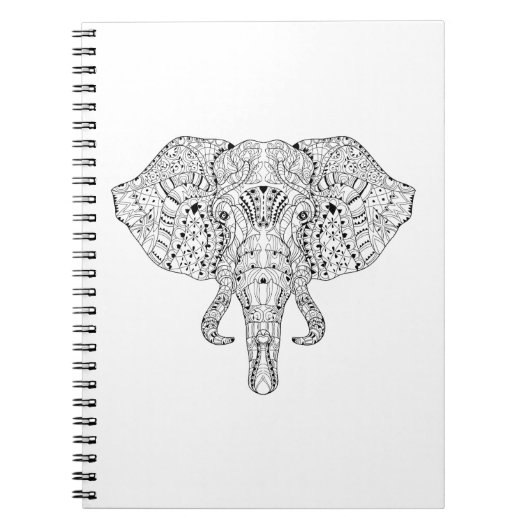 Elephant Head Doodle Sketch Notitieboek (Voorkant)