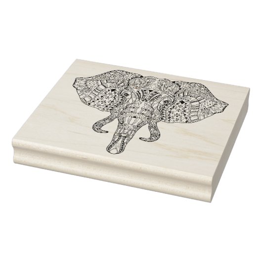 Elephant Head Doodle Sketch Rubberstempel (Stempel)