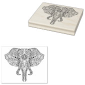Elephant Head Doodle Sketch Rubberstempel (Gestempeld)