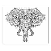 Elephant Head Doodle Sketch Rubberstempel (Afrduk)