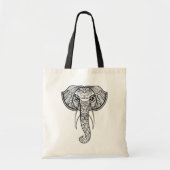 Elephant Head Doodle Tote Bag (Voorkant)