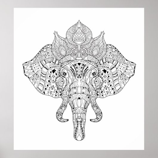 Elephant Head geïnspireerd rond 2 Poster (Voorkant)