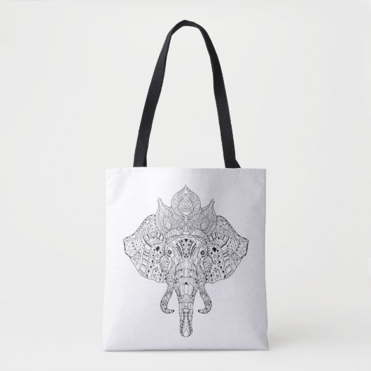 Elephant Head geïnspireerd rond 2 Tote Bag (Voorkant)