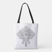 Elephant Head geïnspireerd rond 2 Tote Bag (Achterkant)