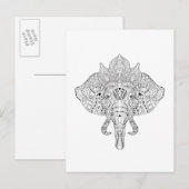 Elephant Head Geïnspireerd tandvlees Briefkaart (Voorkant / Achterkant)