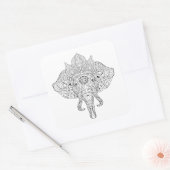 Elephant Head Geïnspireerd tandvlees Vierkante Sticker (Envelop)
