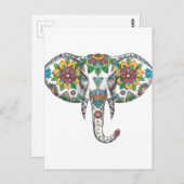 Elephant Head Mandala Tattoo Briefkaart (Voorkant / Achterkant)