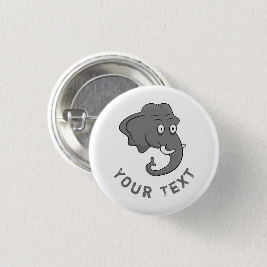 Elephant Head Ronde Button 3,2 Cm (Voorkant /achterkant)