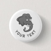 Elephant Head Ronde Button 3,2 Cm (Voorkant)