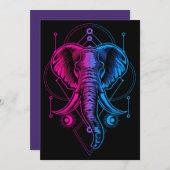 Elephant Head With Sacred Geometry Kaart (Voorkant / Achterkant)