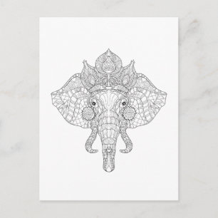 Elephant Head Zendoodle Briefkaart