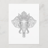 Elephant Head Zendoodle Briefkaart (Voorkant)