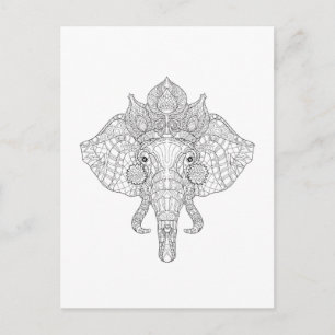 Elephant Head Zendoodle Briefkaart