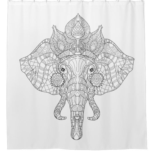 Elephant Head Zendoodle Douchegordijn (Voorkant)