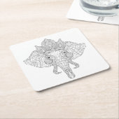 Elephant Head Zendoodle Kartonnen Onderzetters (Schuin)
