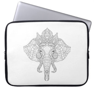 Elephant Head Zendoodle Laptop Sleeve
