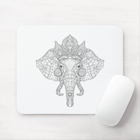 Elephant Head Zendoodle Muismat (Met muis)