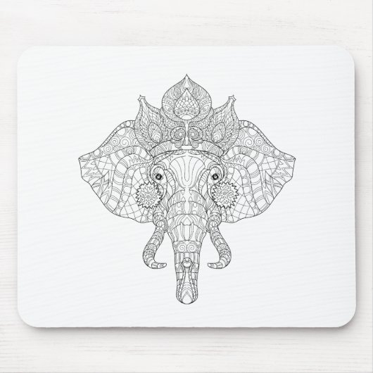 Elephant Head Zendoodle Muismat (Voorkant)