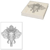 Elephant Head Zendoodle Rubberstempel (Gestempeld)