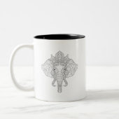 Elephant Head Zendoodle Tweekleurige Koffiemok (Links)