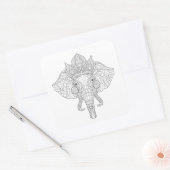 Elephant Head Zendoodle Vierkante Sticker (Envelop)